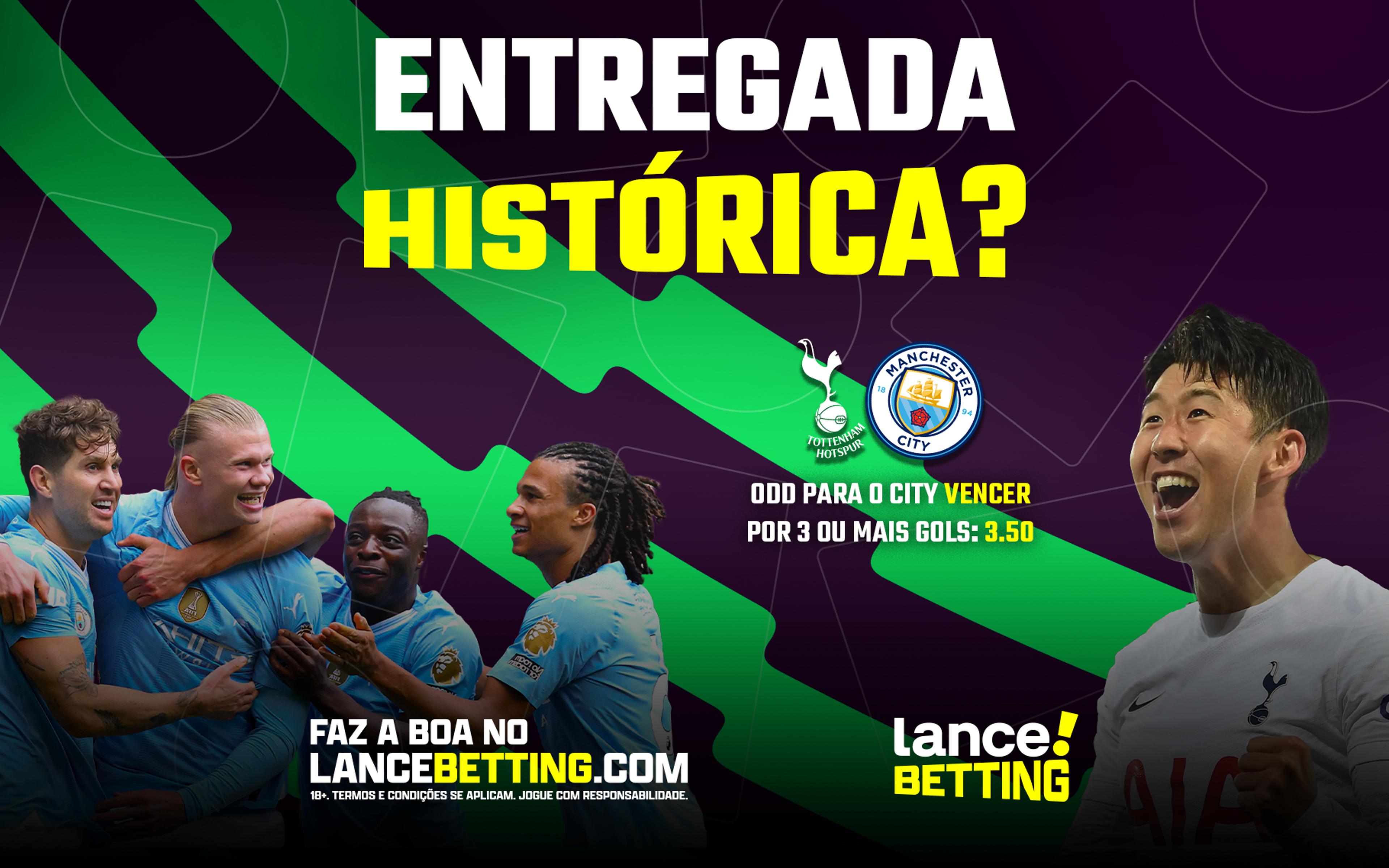 Pra estragar a festa! Aposte R$100 e ganhe mais de R$290 se o City vencer o Tottenham por três ou mais gols