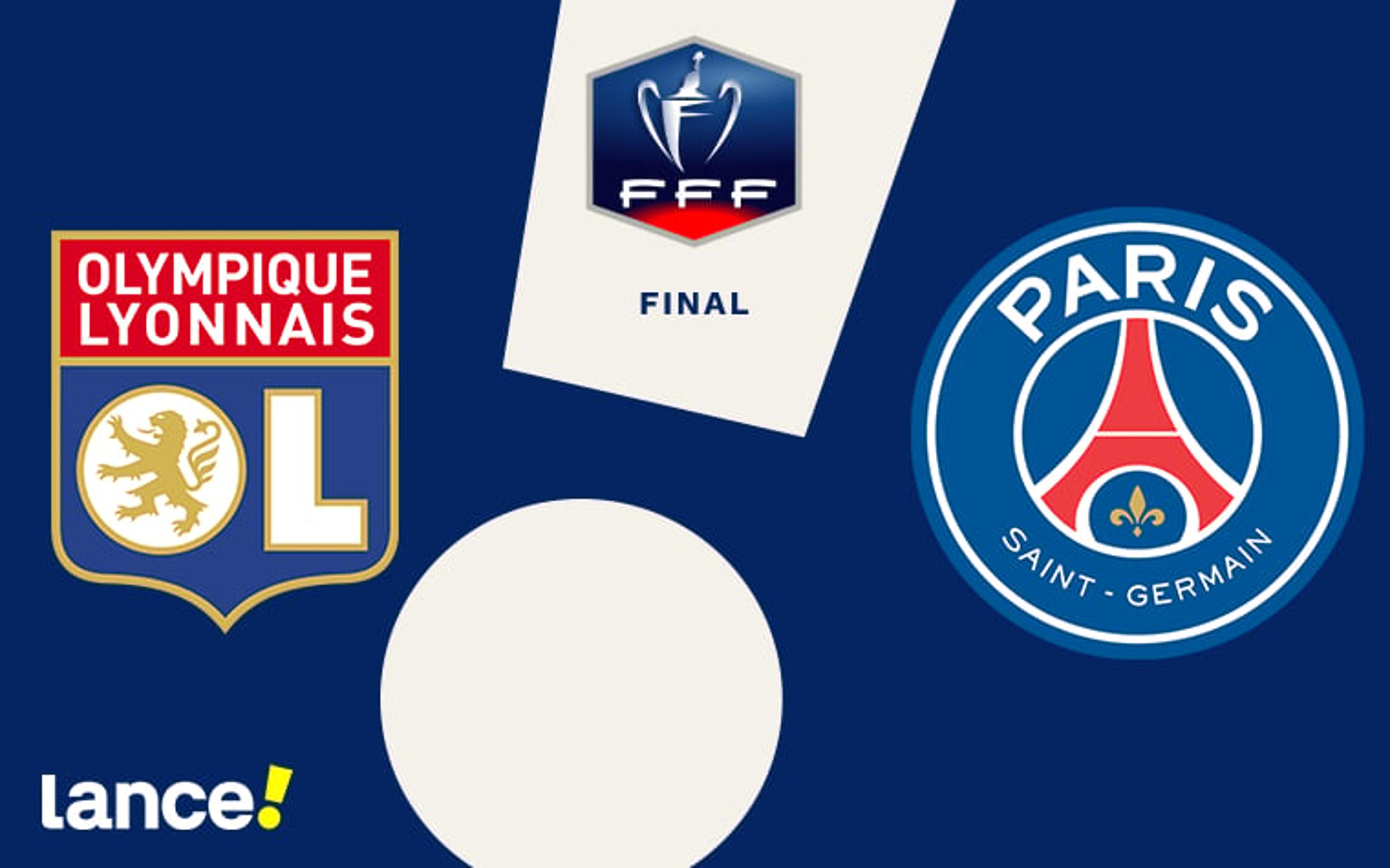 Lyon x PSG: onde assistir, horário e prováveis escalações da partida pela Copa da França