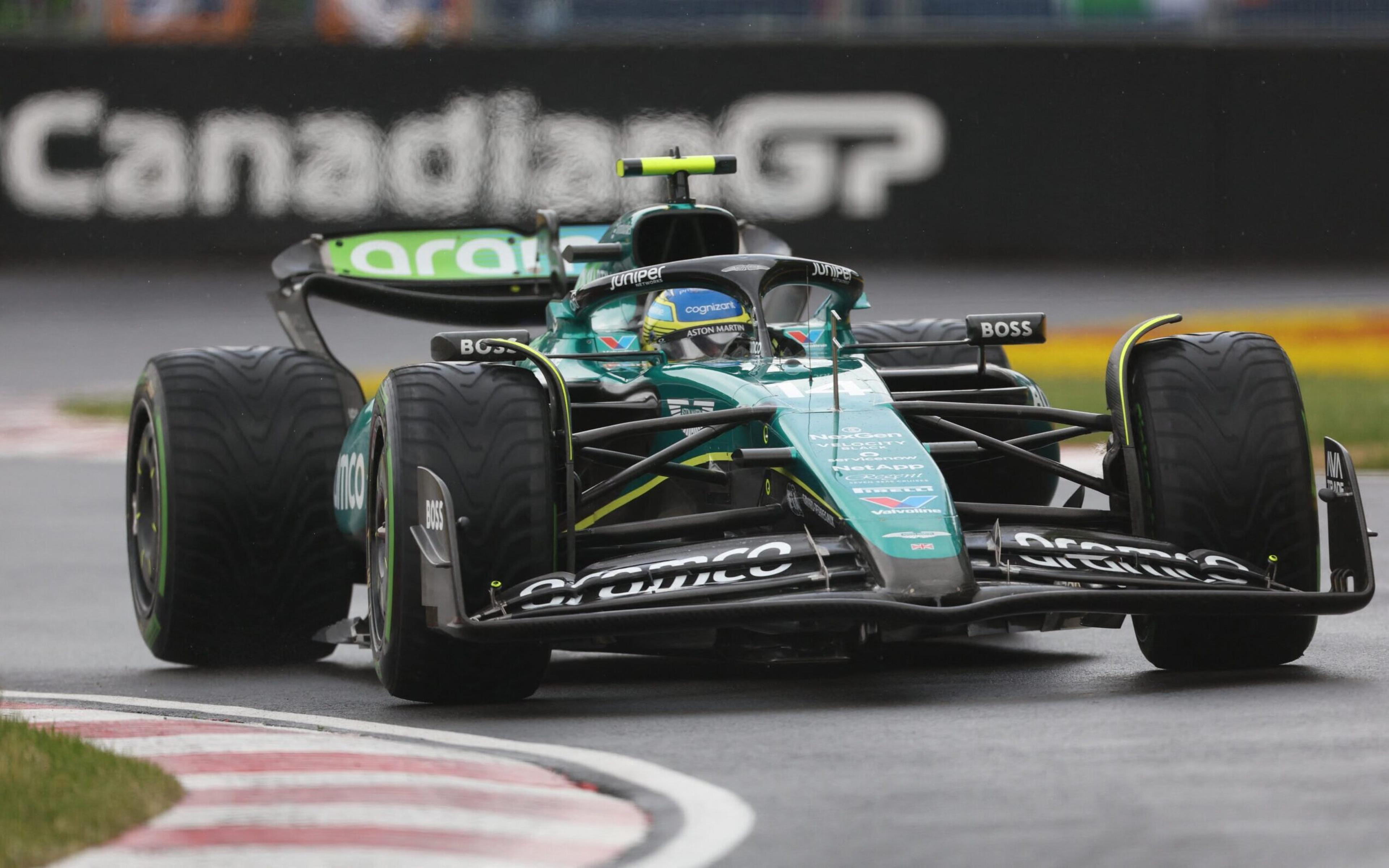 Alonso deixa Aston Martin sonhar e lidera TL2 do GP do Canadá. Verstappen sofre quebra