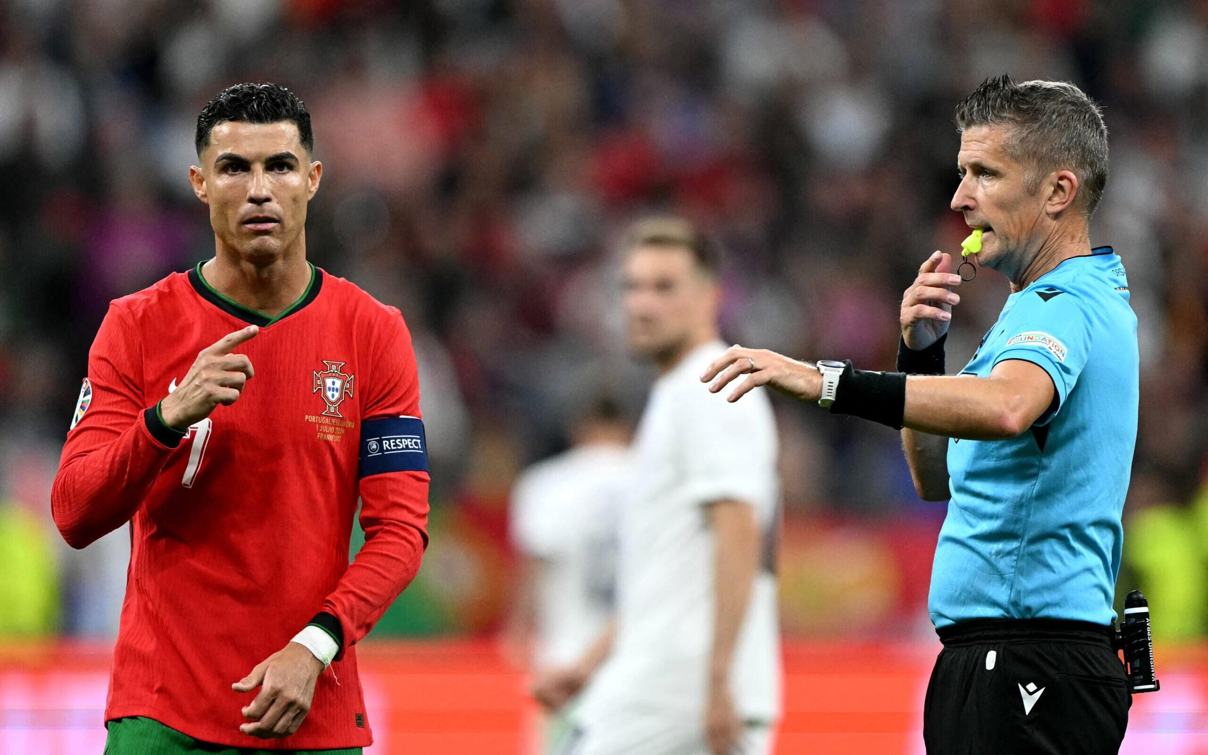 Internautas detonam CR7 após reclamações contra arbitragem da Euro: ‘Deprimente’