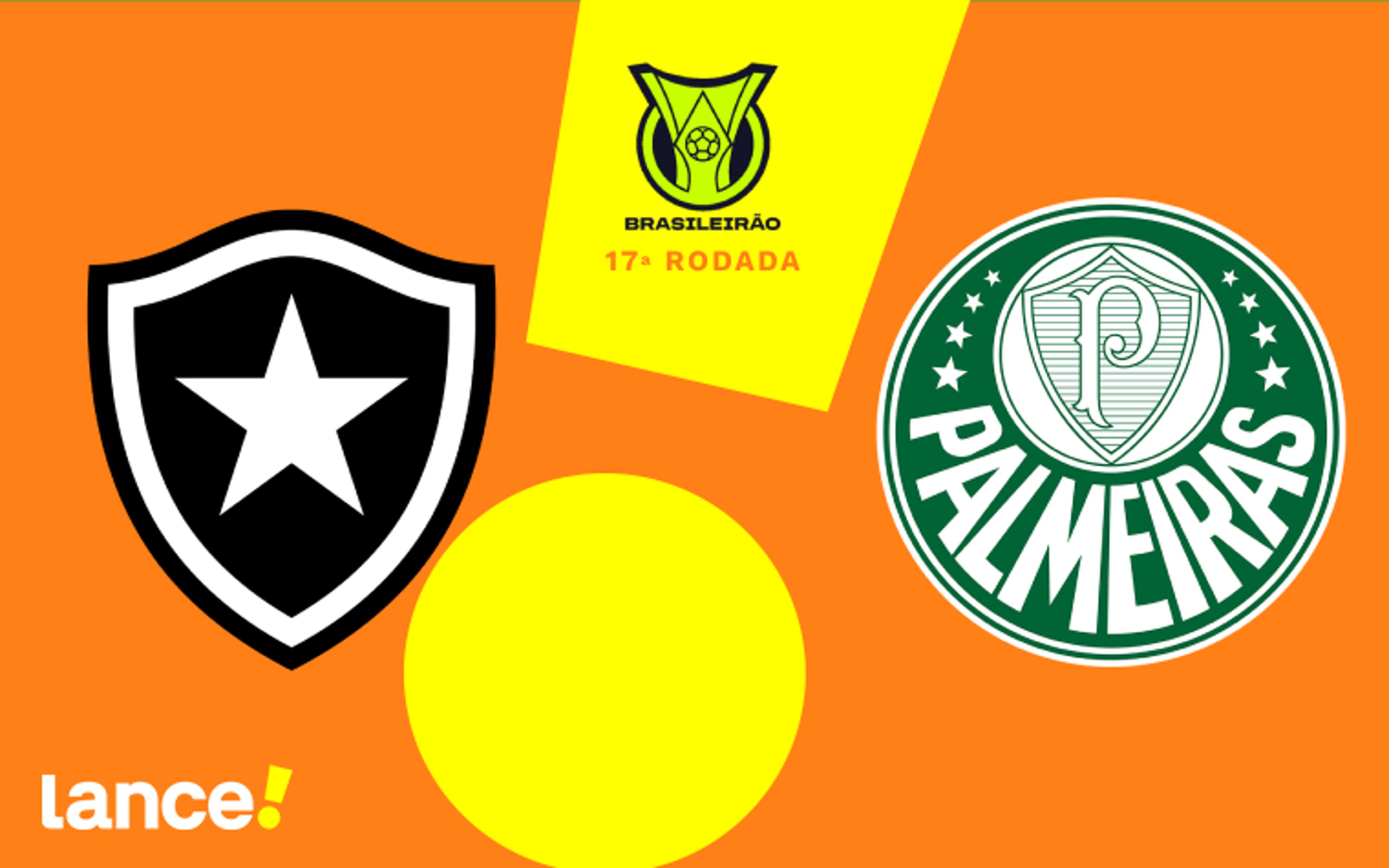 Botafogo x Palmeiras: onde assistir, escalações e horário do jogo do Brasileirão