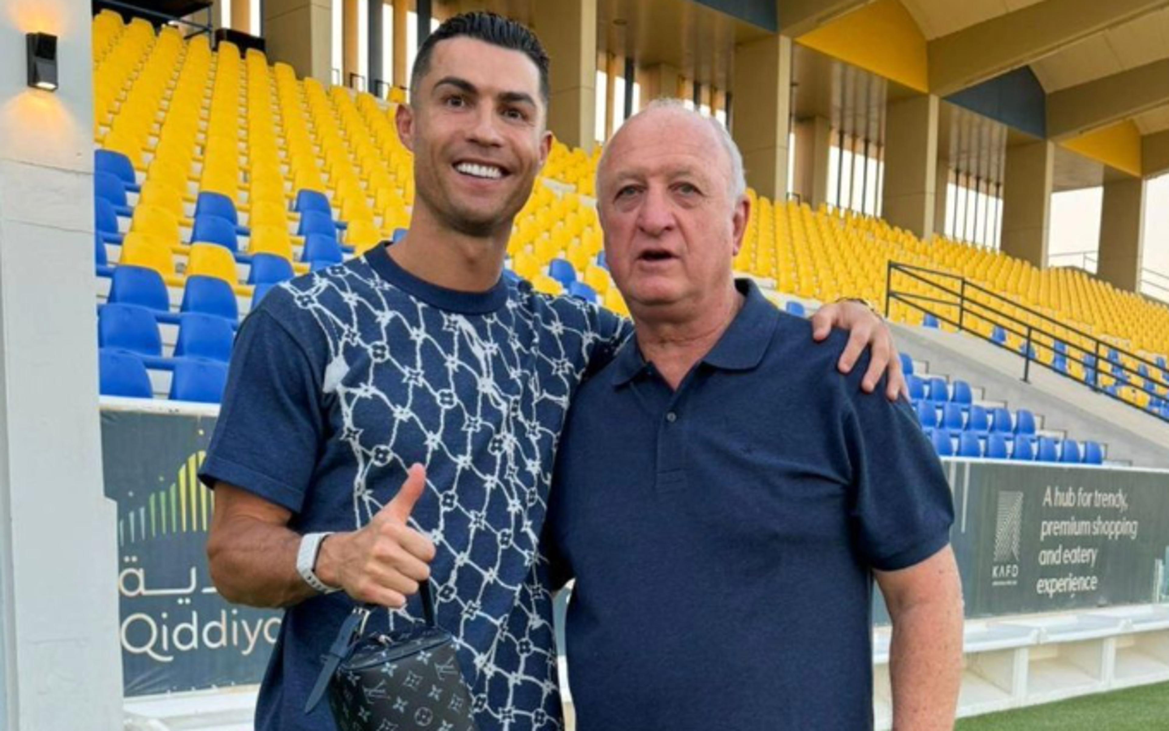 Luiz Felipe Scolari visita Al-Nassr e aparece em foto com Cristiano Ronaldo