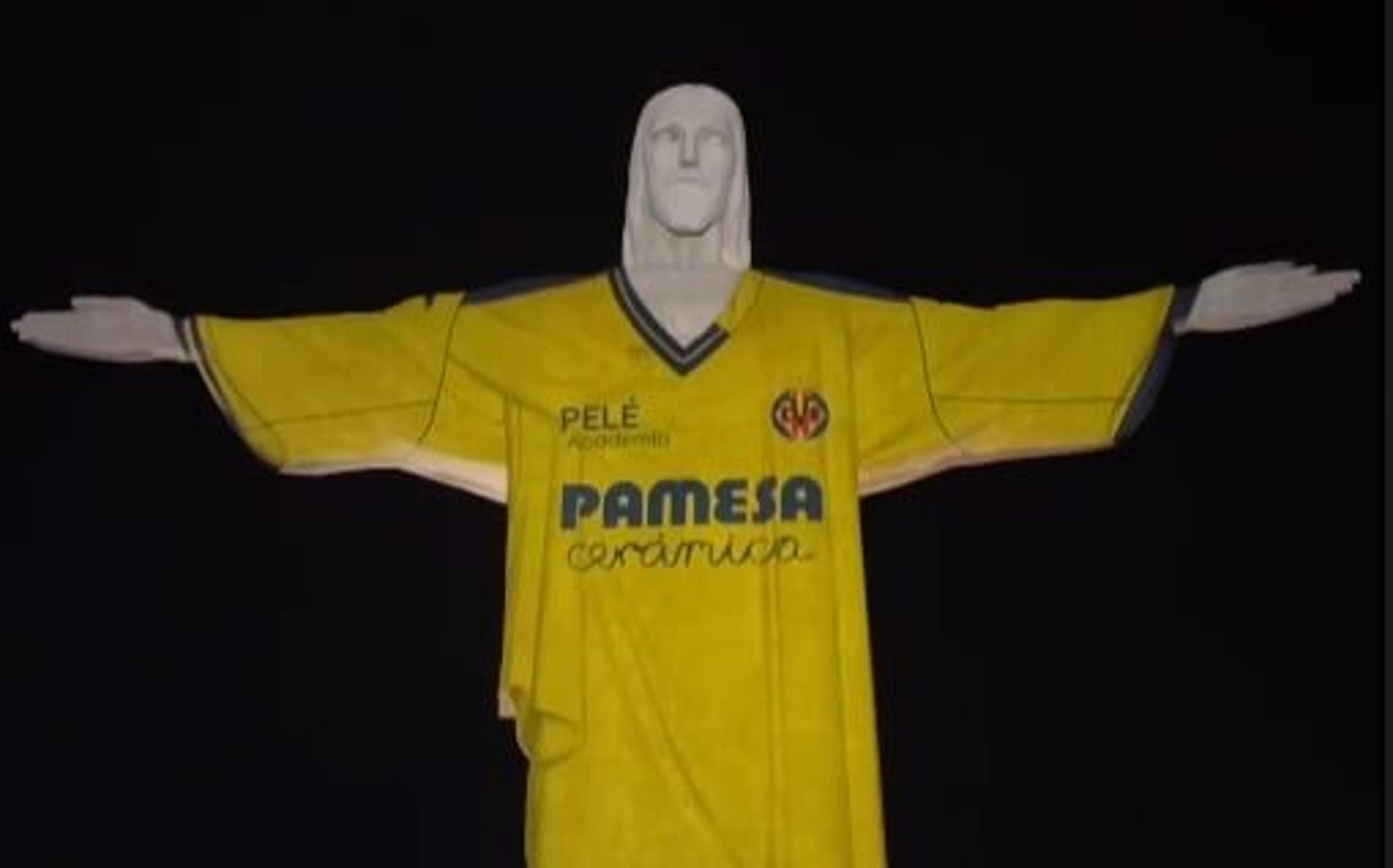 Cristo Redentor ‘veste’ camisa do Villarreal-ESP; entenda