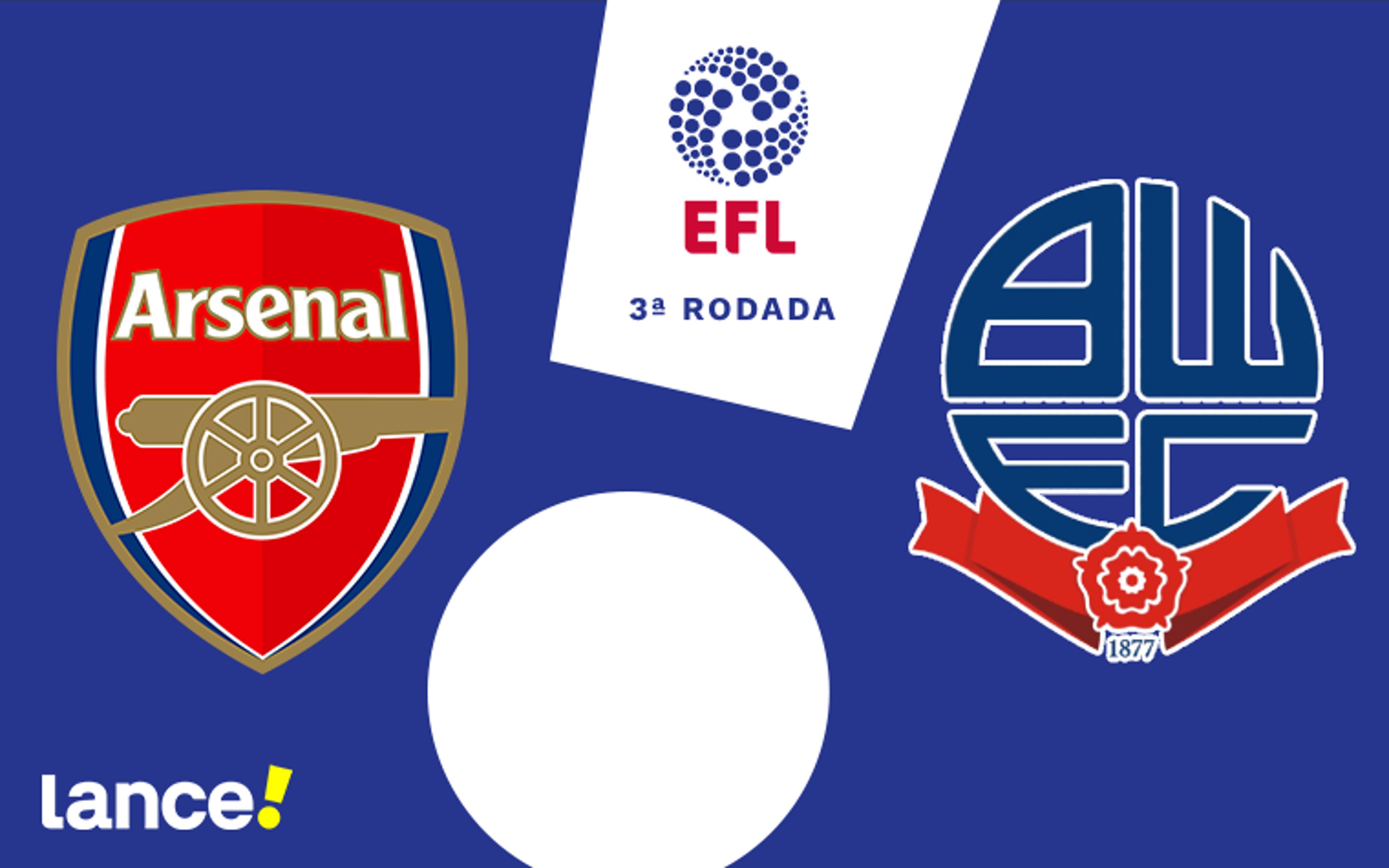 Arsenal x Bolton: onde assistir, horário e prováveis escalações do jogo pela Copa da Liga Inglesa