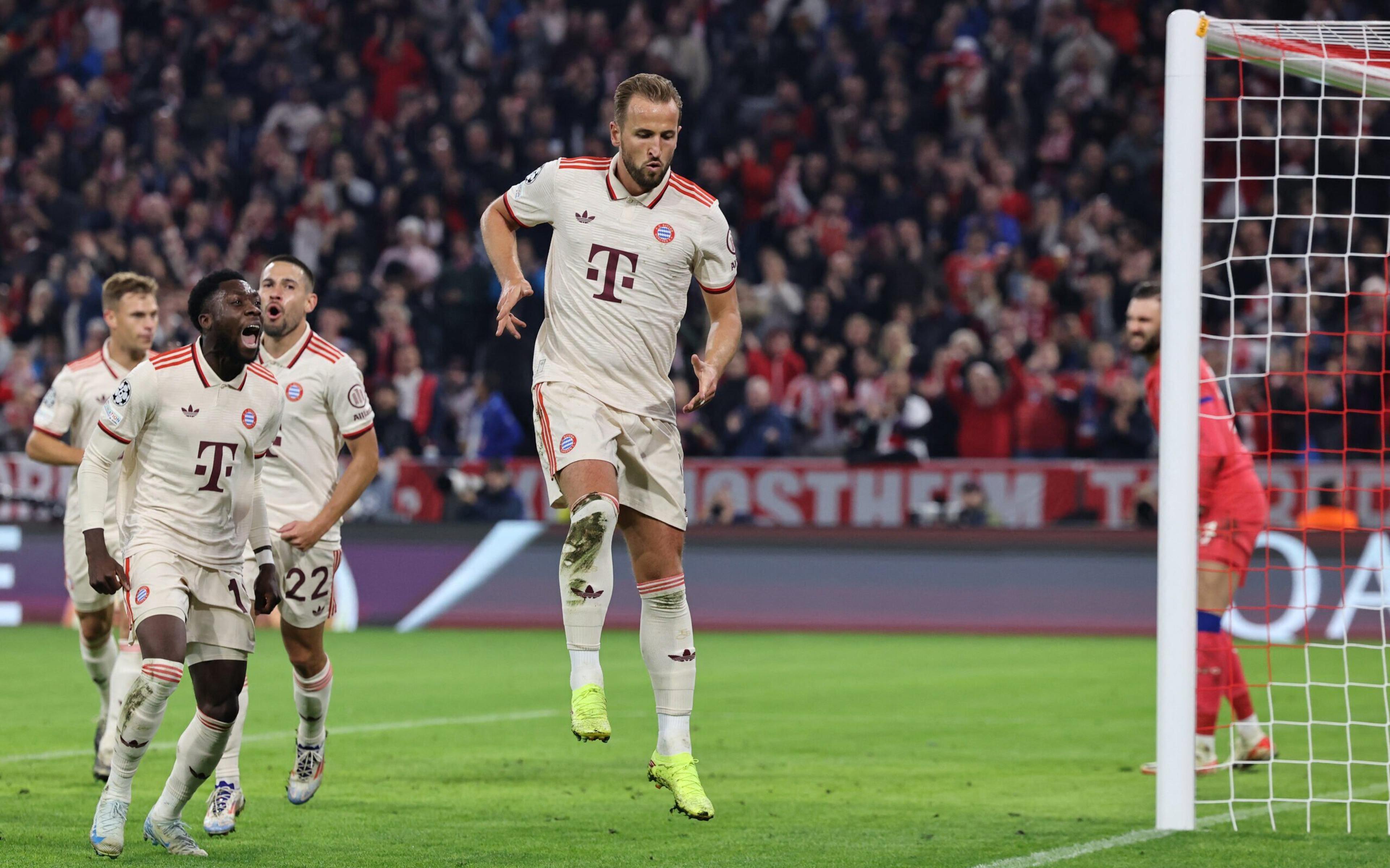 Harry Kane empilha recordes quebrados em estreia do Bayern na Champions League