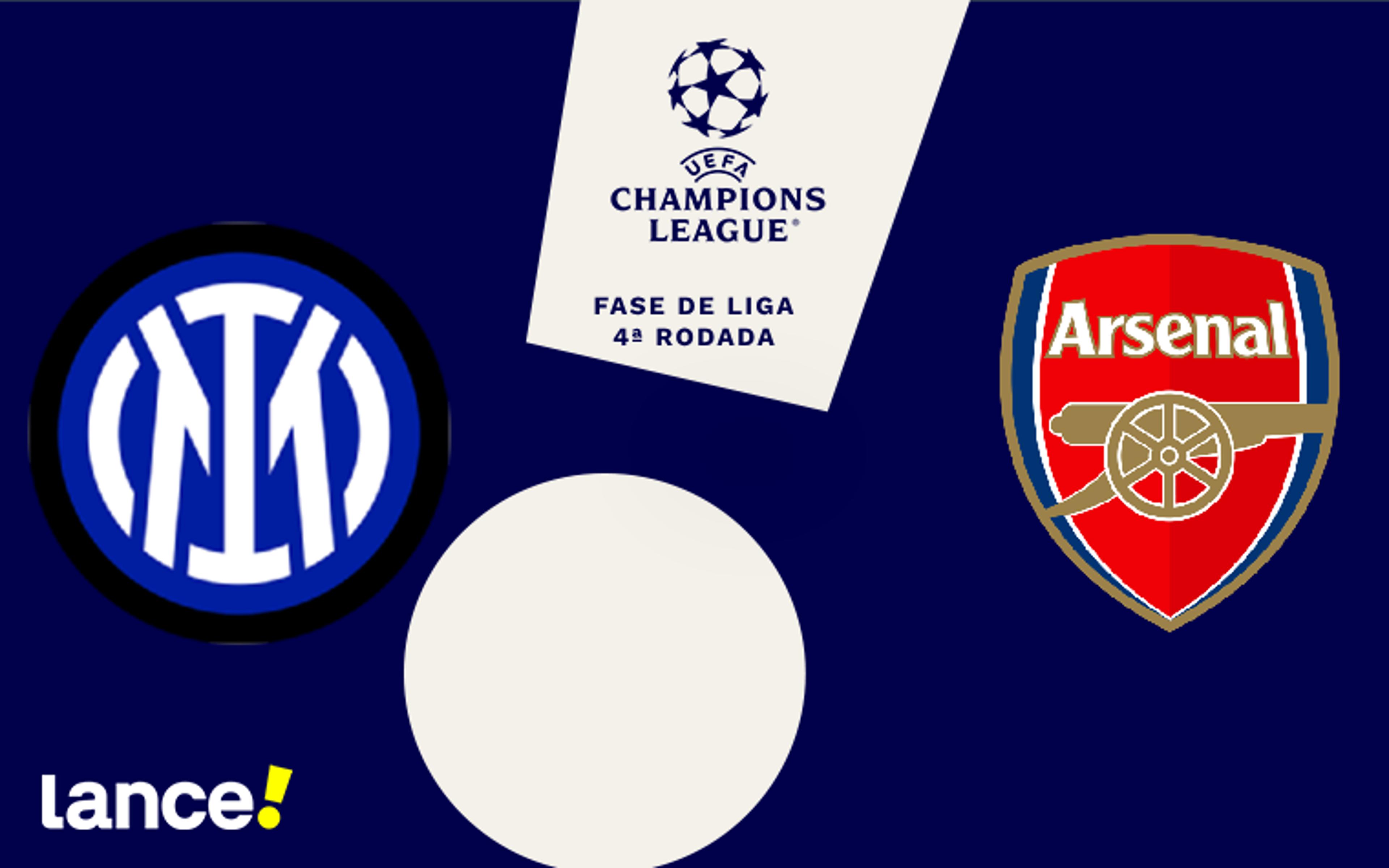 Inter de Milão x Arsenal: onde assistir ao vivo, horário e escalações do jogo pela Champions League