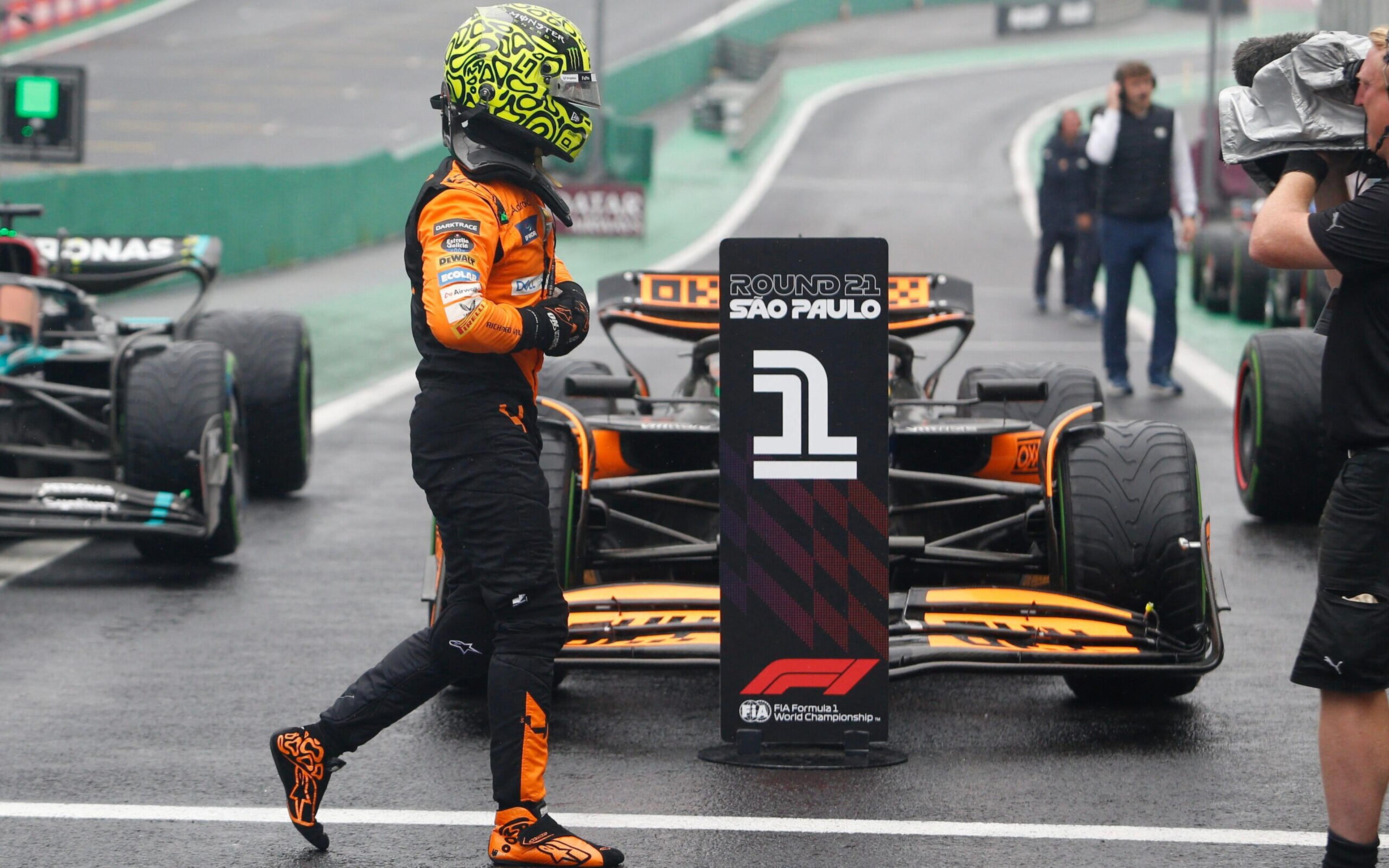 Norris sobrevive à chuva e é pole no GP de São Paulo da F1; Verstappen é 17º