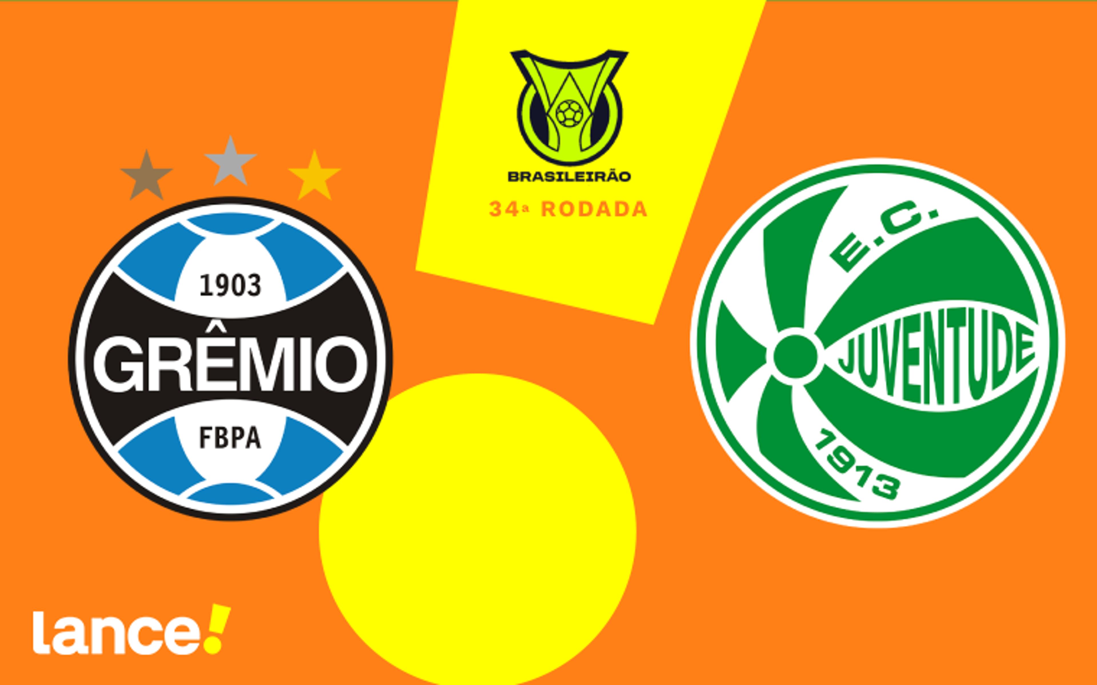 Grêmio x Juventude: onde assistir ao vivo, horário e escalações do jogo pelo Brasileirão