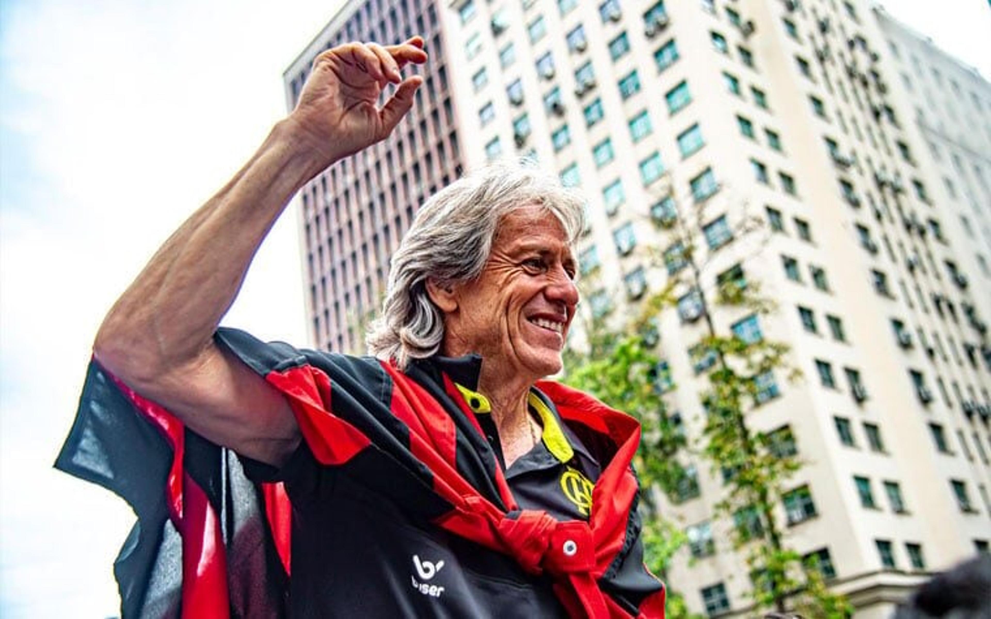 Jorge Jesus, ídolo do Flamengo, comemora cinco anos da Libertadores de 2019