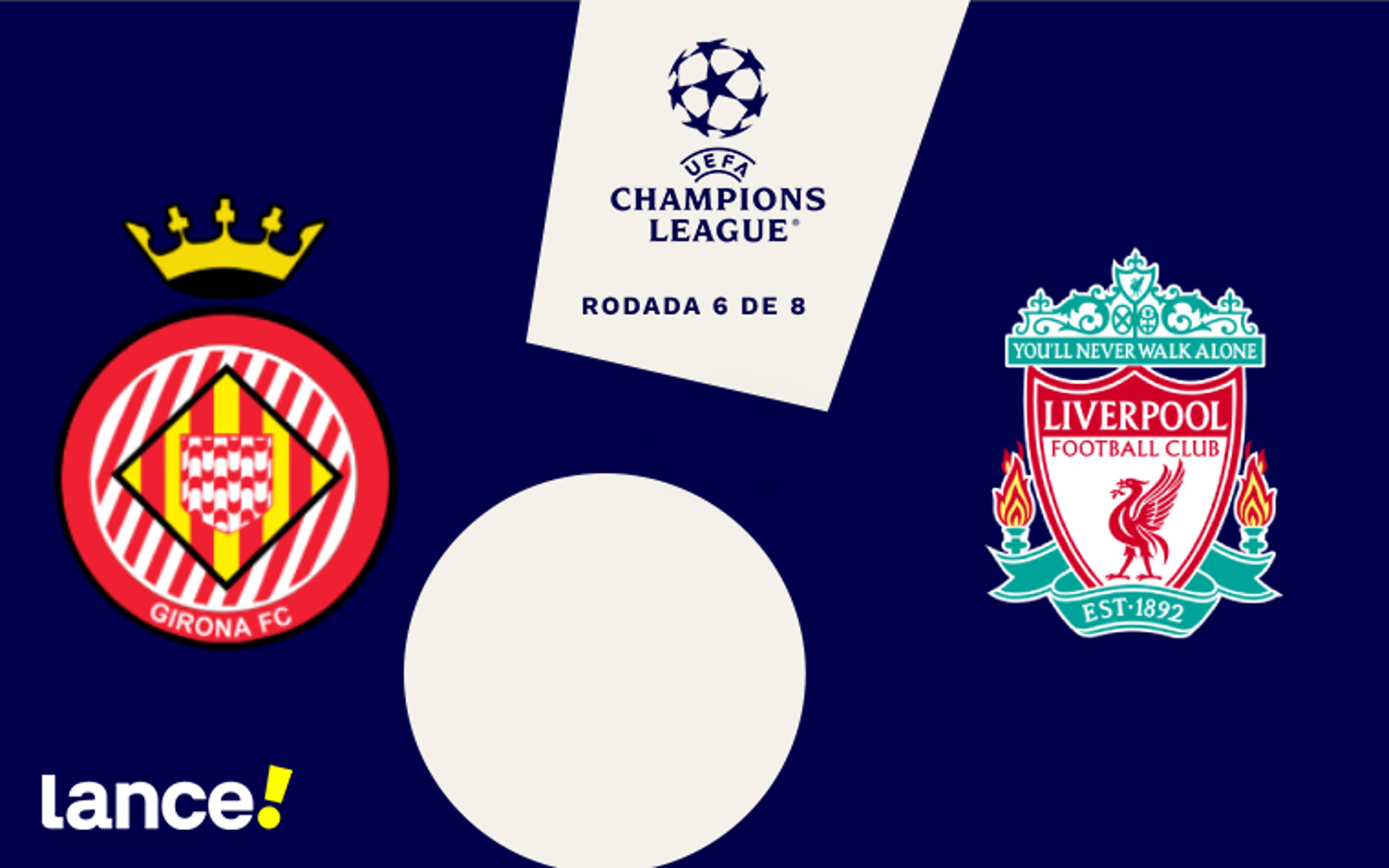 Girona x Liverpool; onde assitir, horário e prováveis escalações