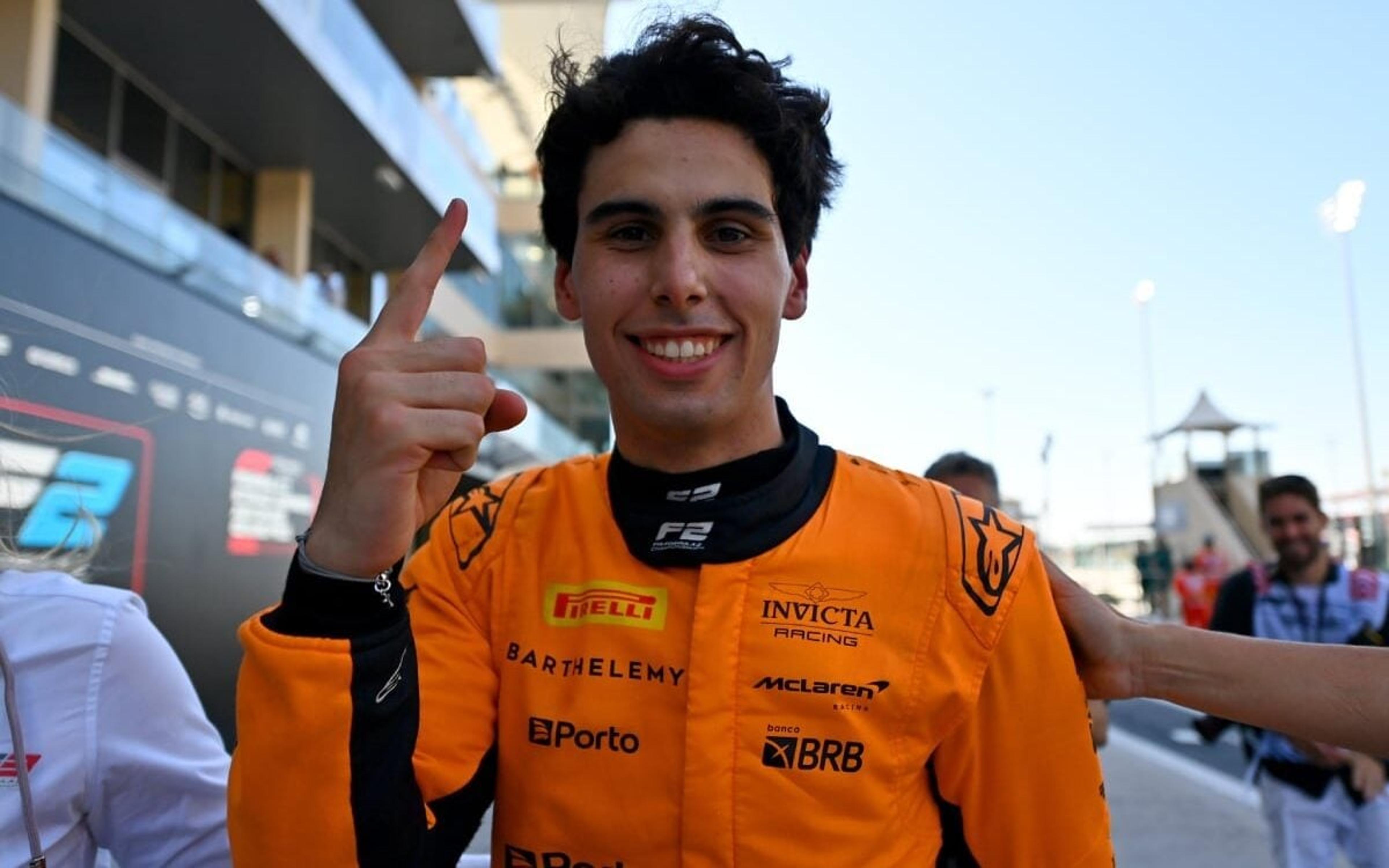 Bortoleto voa em Abu Dhabi e é campeão da Fórmula 2; Hadjar fica para trás no grid