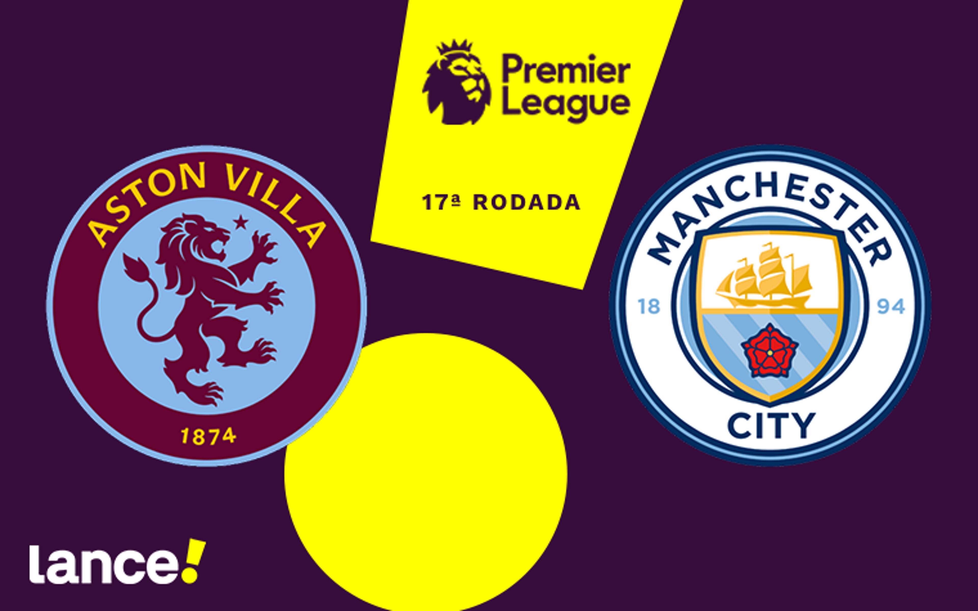 Aston Villa x Manchester City: onde assistir e horário do jogo da Premier League