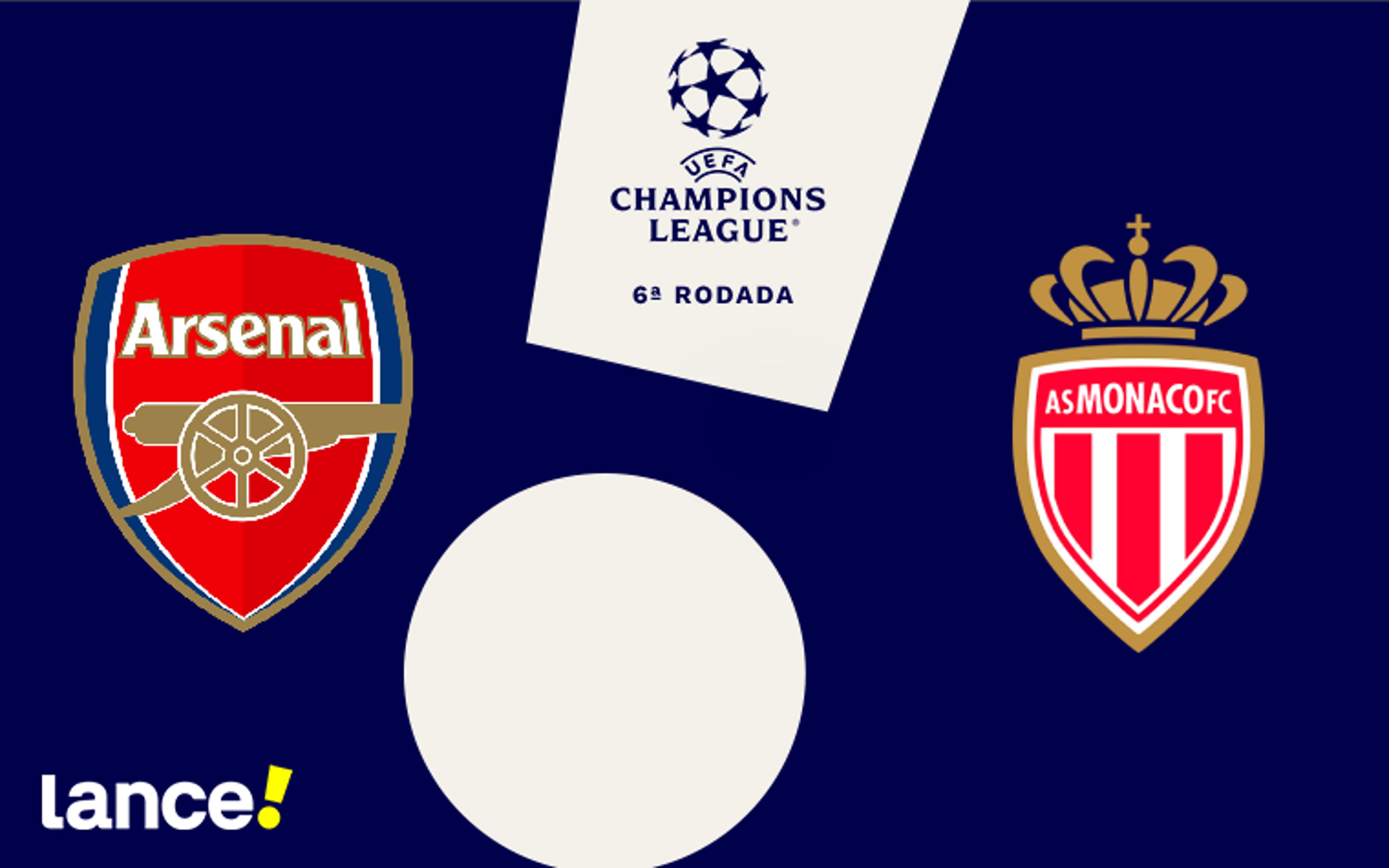 Arsenal x Monaco: onde assistir, horário e escalações do jogo pela Champions League