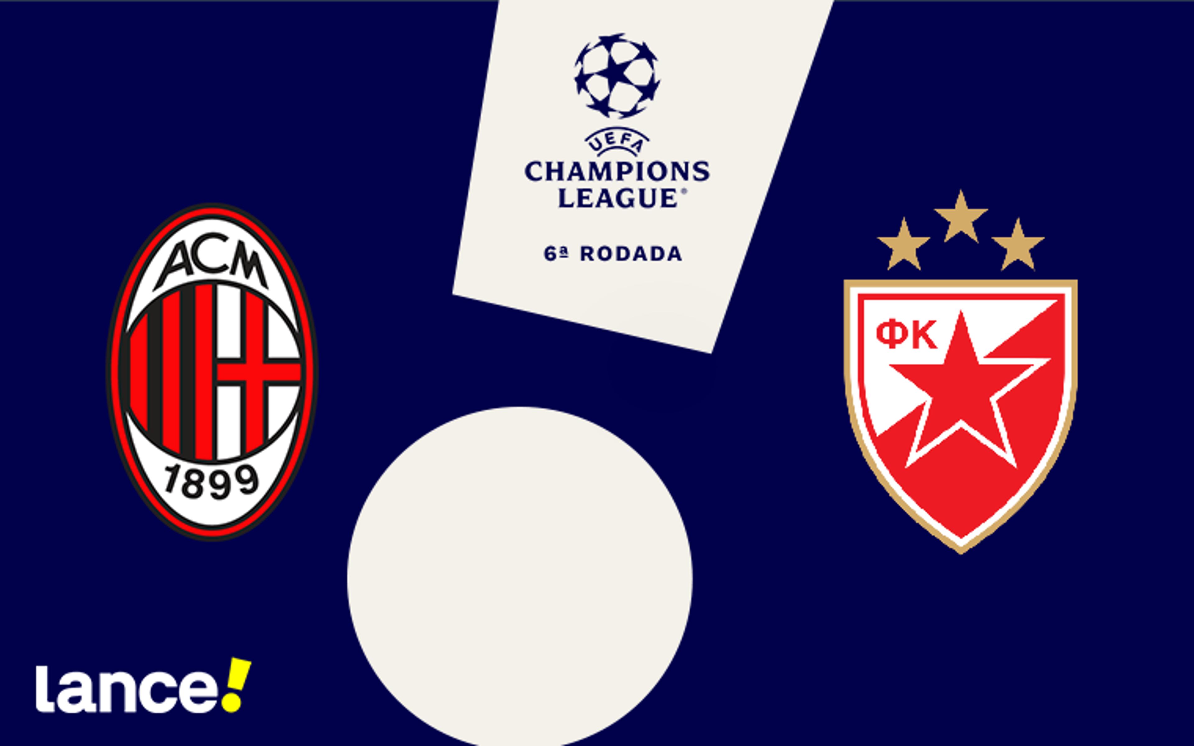 Milan x Estrela Vermelha: onde assistir, horário e escalações do jogo pela Champions League