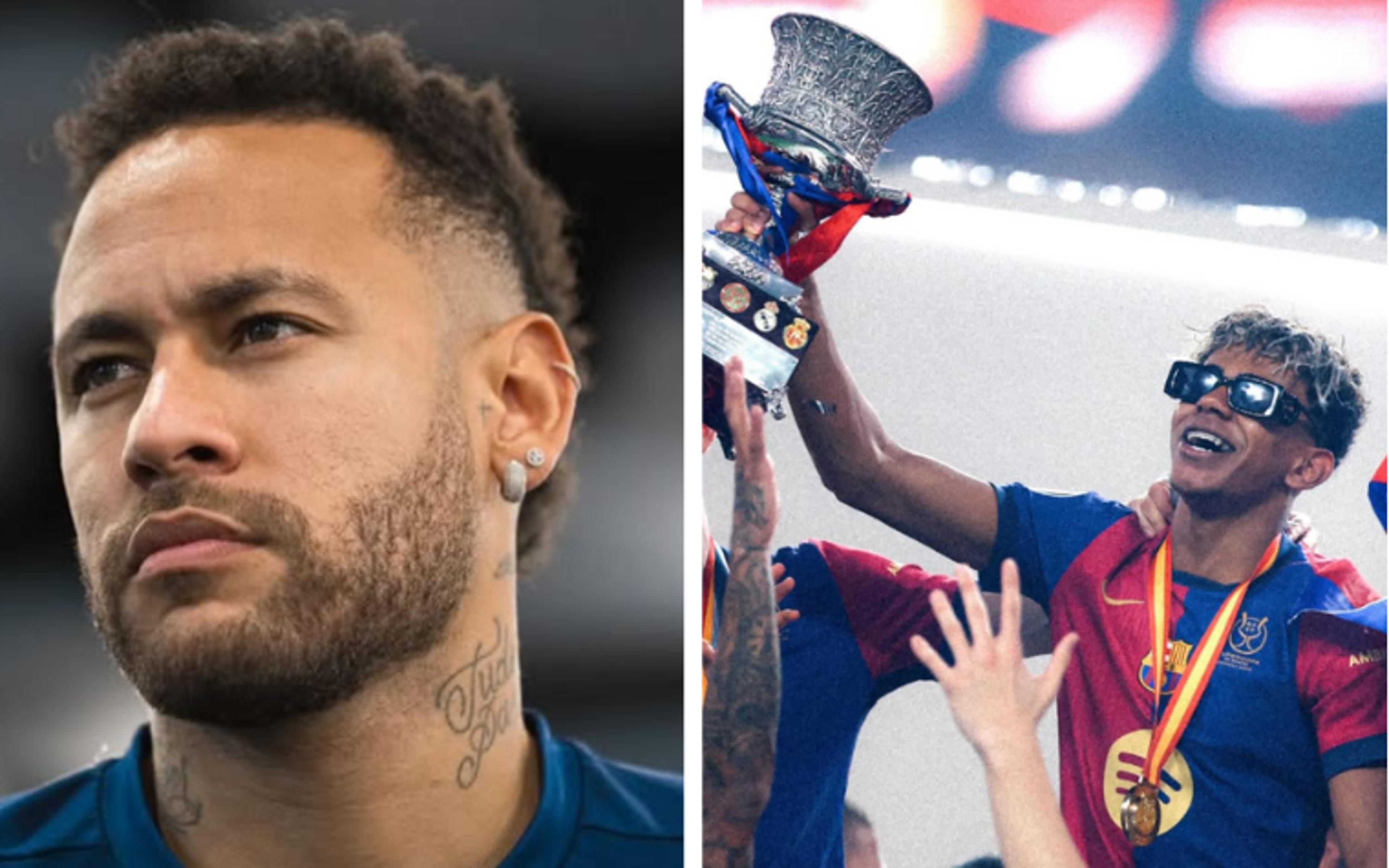 Neymar comenta fase de Lamine Yamal nas redes sociais; veja