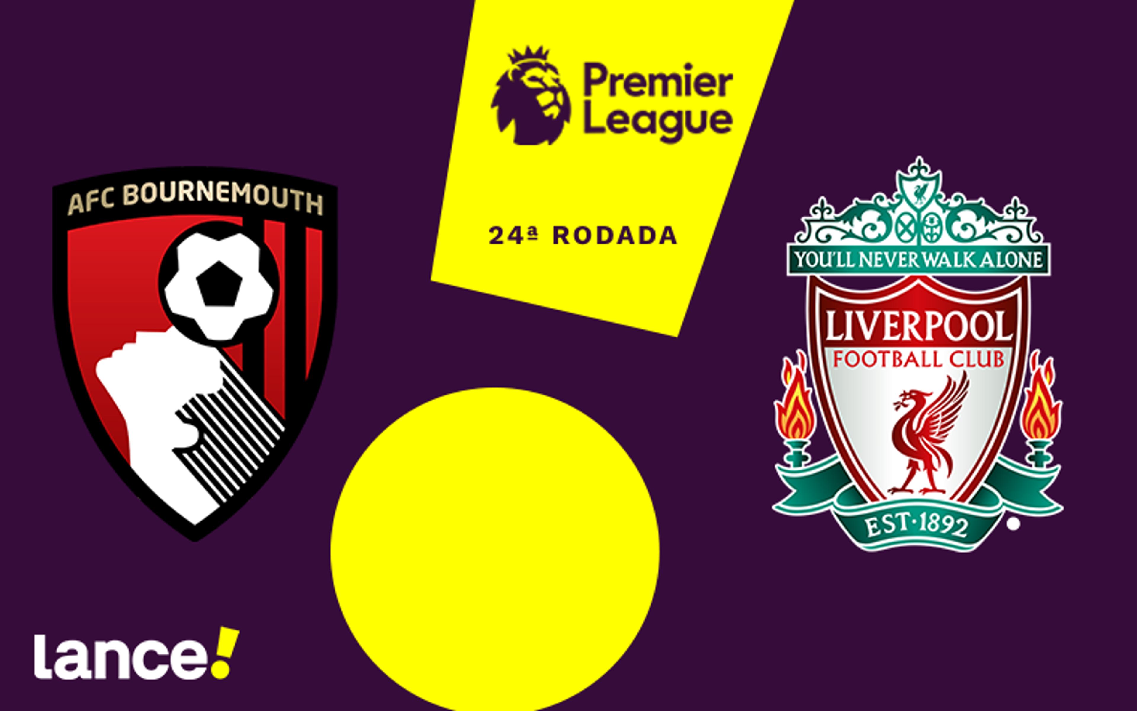 Bournemouth x Liverpool: onde assistir, horário e escalações do jogo pela Premier League