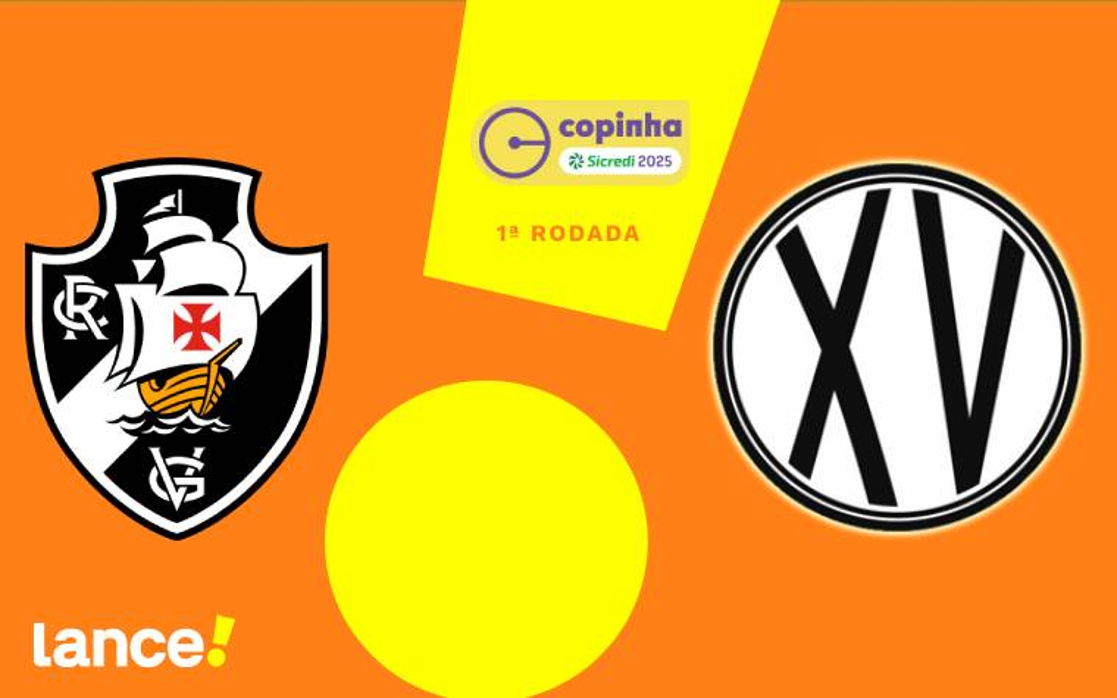 Vasco x XV de Piracicaba: onde assistir, horário e escalações do jogo pela Copinha