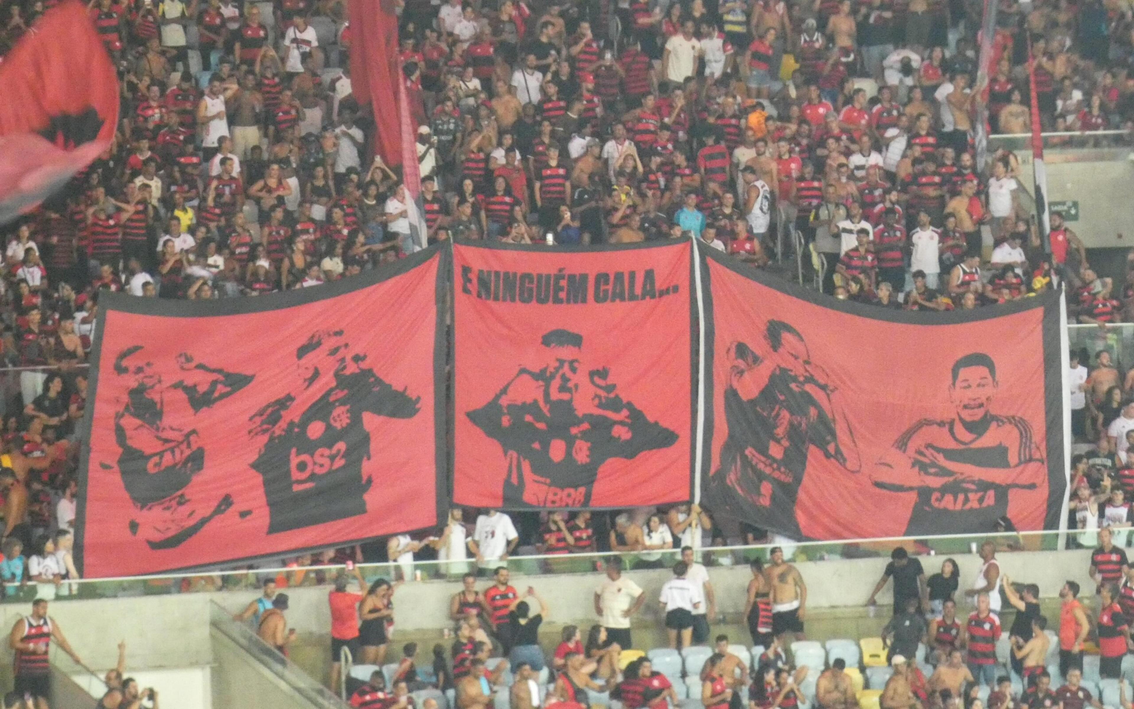 Torcida do Flamengo provoca Botafogo no Maracanã: ‘Vice de novo’