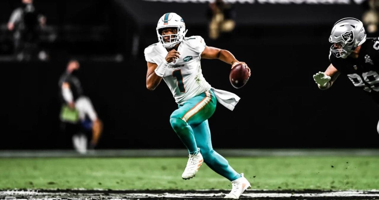 : NFL PRO LINE Men's Tua Tagovailoa Aqua Miami Dolphins