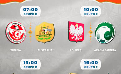 Veja dias e horários dos jogos da fase de grupos da Copa do Mundo 2022
