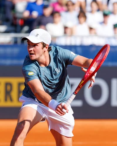 João Fonseca na derrota para Ben Shelton no ATP 500 de Munique (Divulgação)