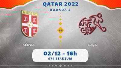 Sérvia x Suíça: onde assistir, horário e escalações do jogo da Copa do Mundo