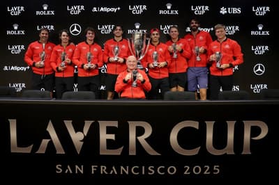 Com João Fonseca, Time Mundo é campeão da Laver Cup; veja fotos