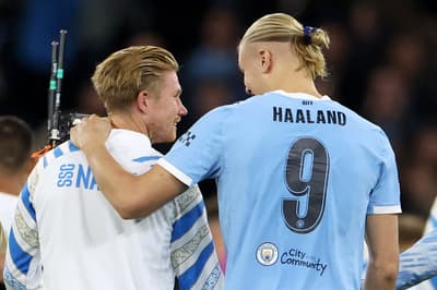 Recorde de Haaland e reencontro com De Bruyne; veja fotos de City x Napoli