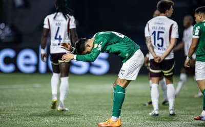 Flaco Lopez lamenta chance na Partida entre Palmeiras x LDU, pela semifinal da Copa Libertadores 2025, realizada no Allianz Parque, em Sao Paulo, nesta quinta (30).