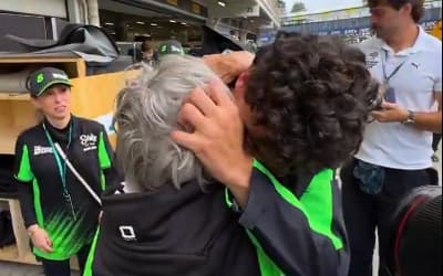 Vídeo: Bortoleto se emociona ao abraçar a avó após batida em Interlagos
