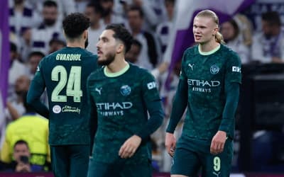 Pela Champions League, o Manchester City venceu o Real Madrid por 2 a 1 (Foto: Oscar DEL POZO / AFP)