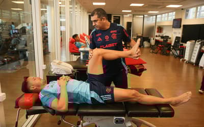 Saúl, do Flamengo, no Ninho do Urubu (Foto: Gilvan de Souza/Flamengo)