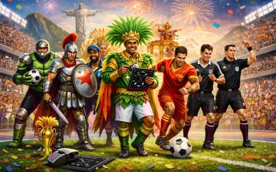 Quando o futebol encontra o carnaval, as posições do jogo viram fantasias