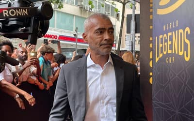Romário no evento da World Legends Cup 2026, no Rio de Janeiro (Foto: Fernanda Gondim/Lance!)