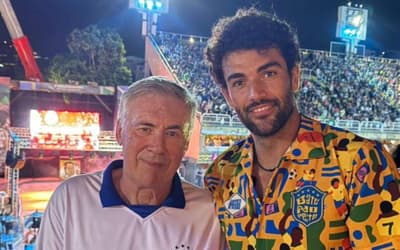 Ancelotti assiste desfile de carnaval ao lado do tenista Matteo Berrettini