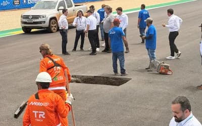 Cratera na pista interrompe etapa de Goiânia da MotoGP; vídeo