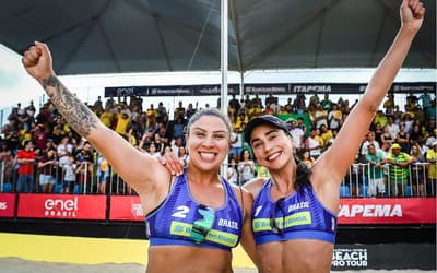 Carol e Rebecca dominam alemãs vice-campeãs olímpicas na estreia do Areia Games