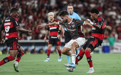 Martinelli em ação e Fluminense x Flamengo (Foto: Lucas Merçon/ Fluminense FC)