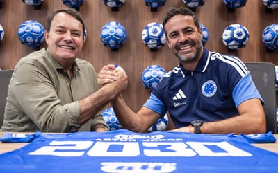 Renovação do técnico Artur Jorge, na Toca 2 (Foto: Gustavo Aleixo/Cruzeiro)