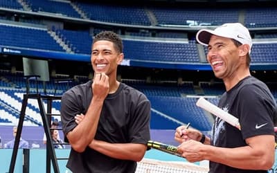 VÍDEO: Antes do Madrid Open, jogadores do Real Madrid jogam tênis com Nadal e Sinner