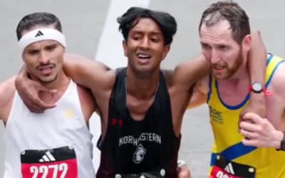 Brasileiro vira herói na reta final da Maratona de Boston