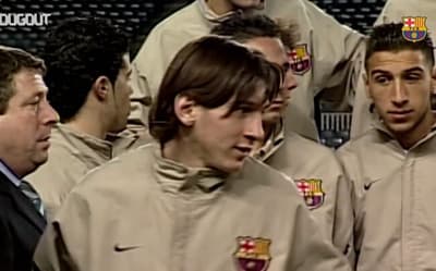 Messi ainda nas categorias de base do Barcelona