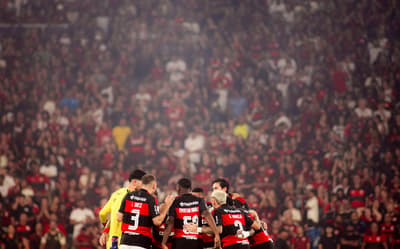 Mosaico da torcida do Flamengo provocando o Palmeiras viraliza: 'Carteirada'