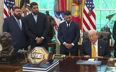 Trump revela cinturão temático do UFC Casa Branca e elogia Poatan: 'Um grande talento'
