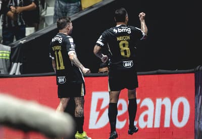 Maycon comemora gol contra o Mirassol (Foto: Pedro Souza / Atlético)
