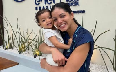 De volta à Seleção Brasileira, Nyeme leva filha aos treinos e à VNL