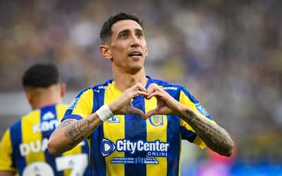 Angel Di Maria comemora gol diante do Boca Juniors (Foto: Divulgação / Rosario Central)
