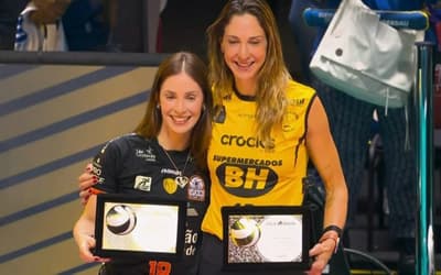 Carol Gattaz e Camila Brait são homenageadas na final da Superliga
