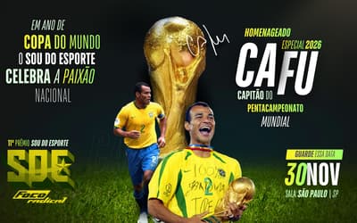 Cafu será homenageado no 11º Prêmio Sou do Esporte