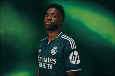 Vini Jr usando o novo uniforme do Real Madrid